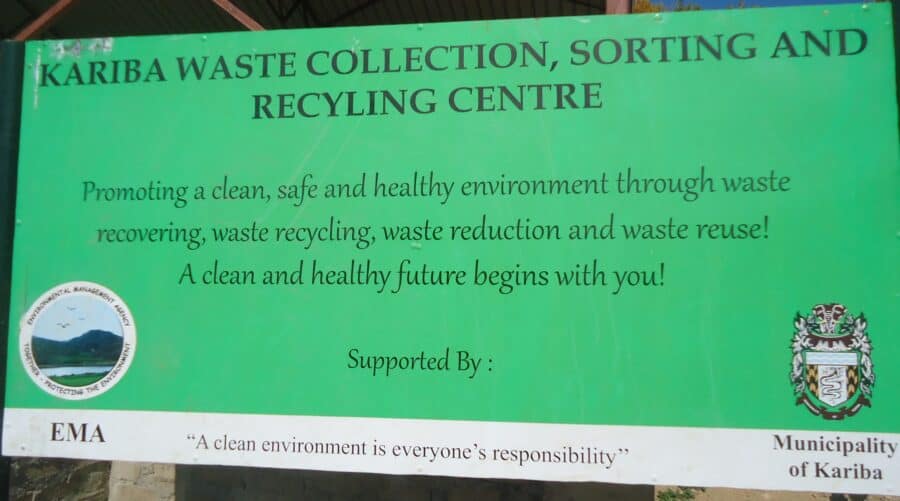 Signpost at the Waste Collection, Sorting and Recycling Centre
